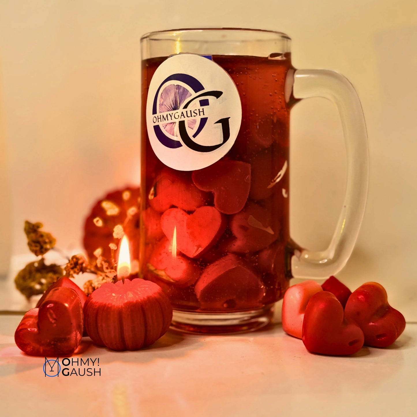 Red Heart Candle OhMyGaush